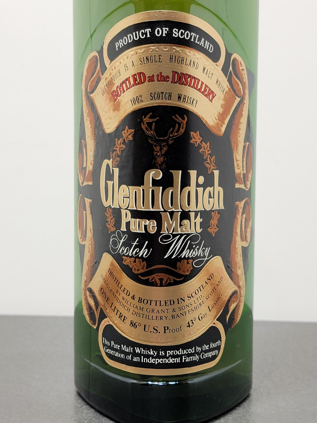 Glenfiddich Pure Malt Scotch Whisky 1970s William Grant B. 1 Litro 43% 86 Proof