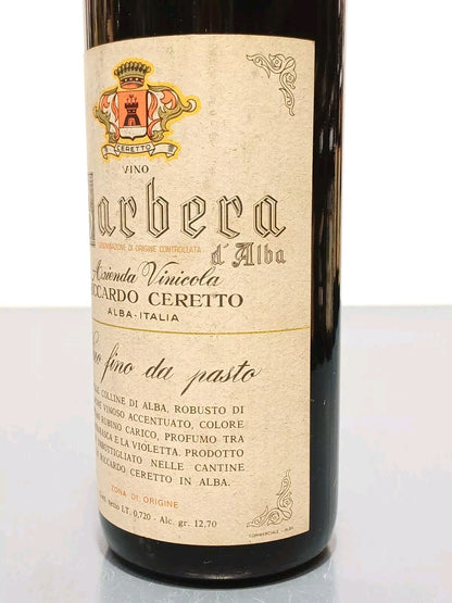 Barbera 1969 D'alba Riccardo Ceretto bott. 72 cl