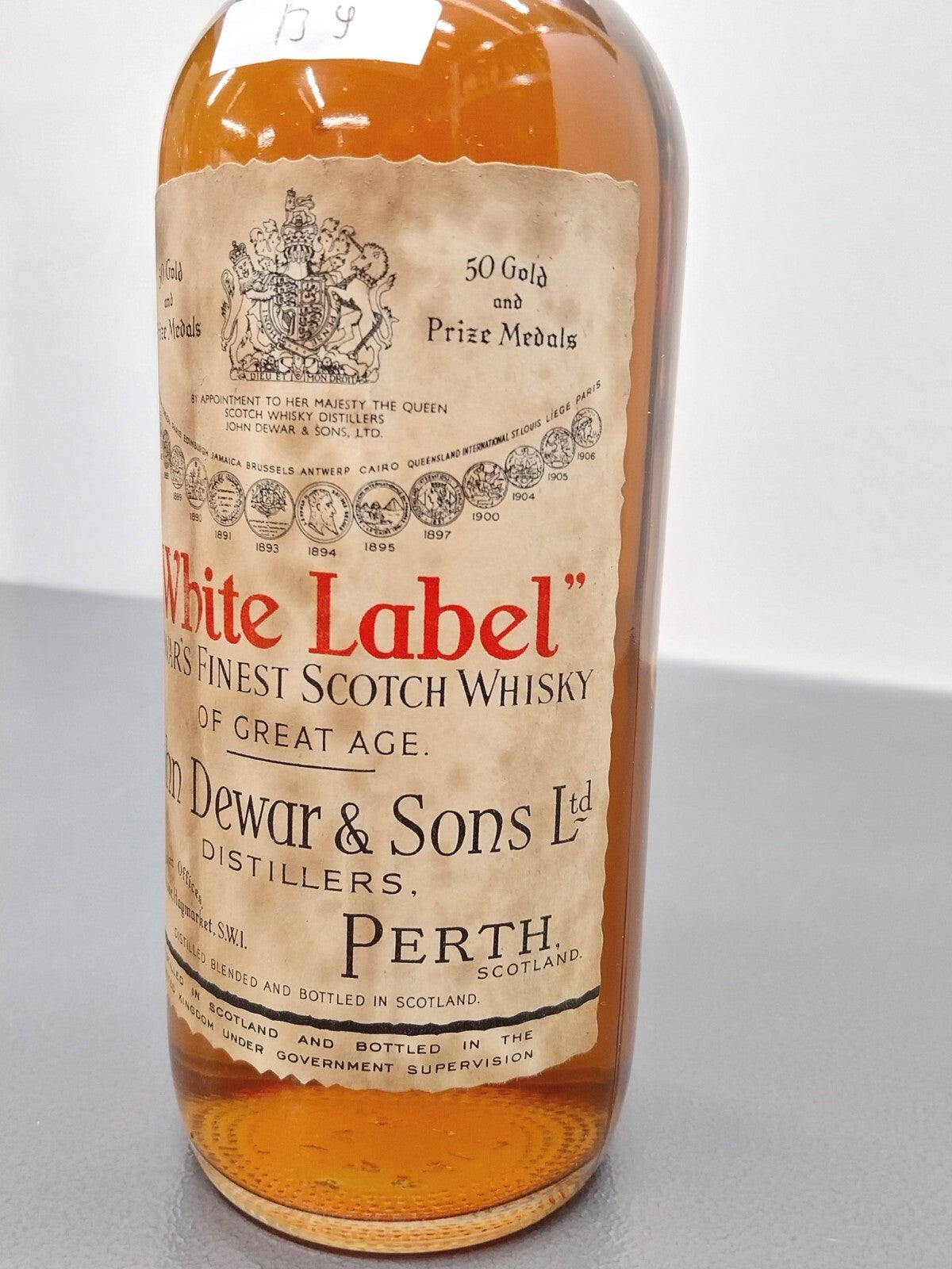 Whisky John Dewar&Sons 1950s White Label Perth bott.75 cl 40%