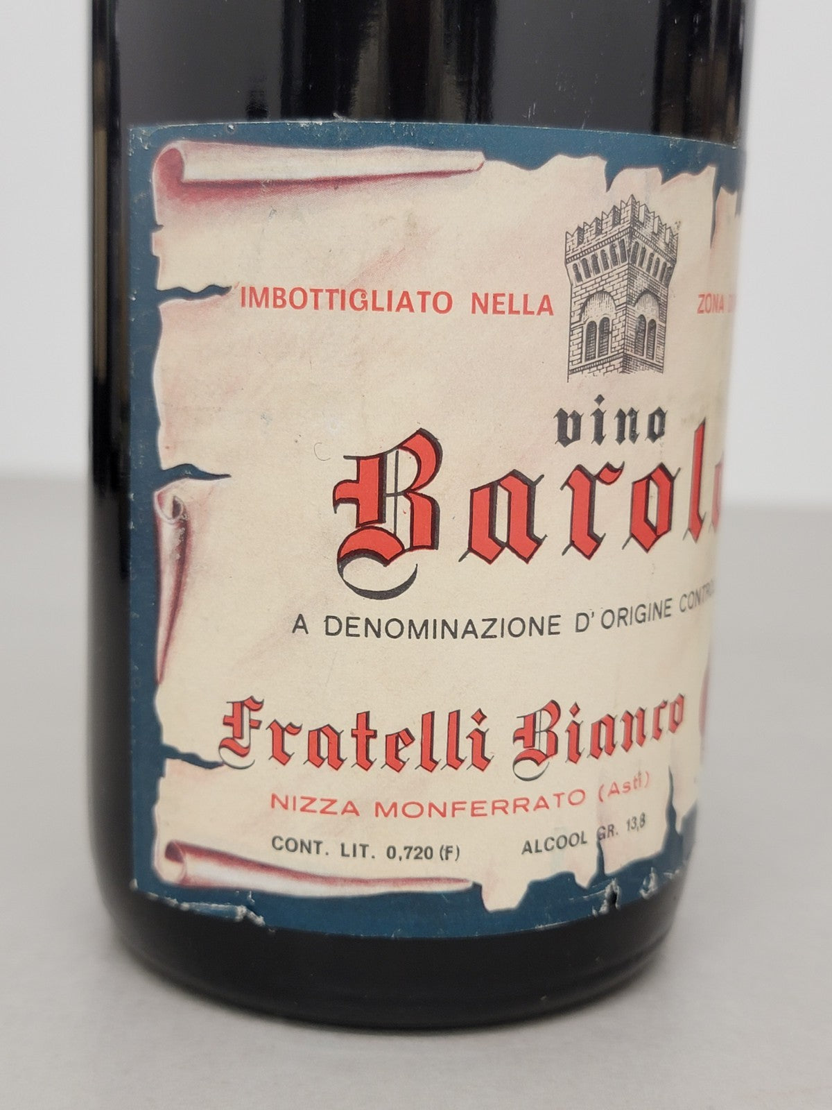 Barolo Fratelli Bianco Riserva 1964 Nizza Monferrato bott.72 cl 13,8%