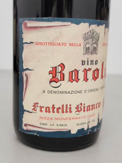 Barolo Fratelli Bianco Riserva 1964 Nizza Monferrato bott.72 cl 13,8%