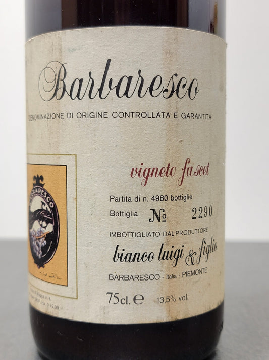 Barbaresco Luigi Bianco 1983 Vigna Faset bott. 75 cl 13.5%