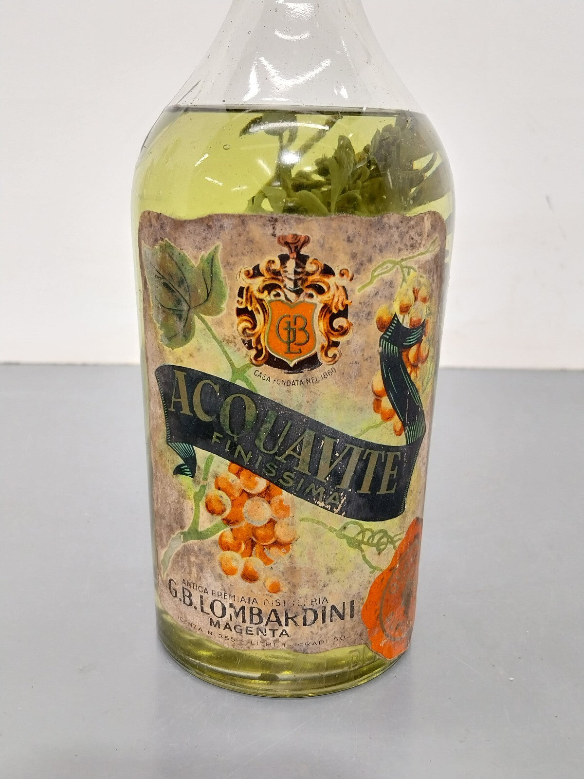 Grappa 1944/47 G. B Lombardini Acquavite Sigillo Reale bott 1 litro