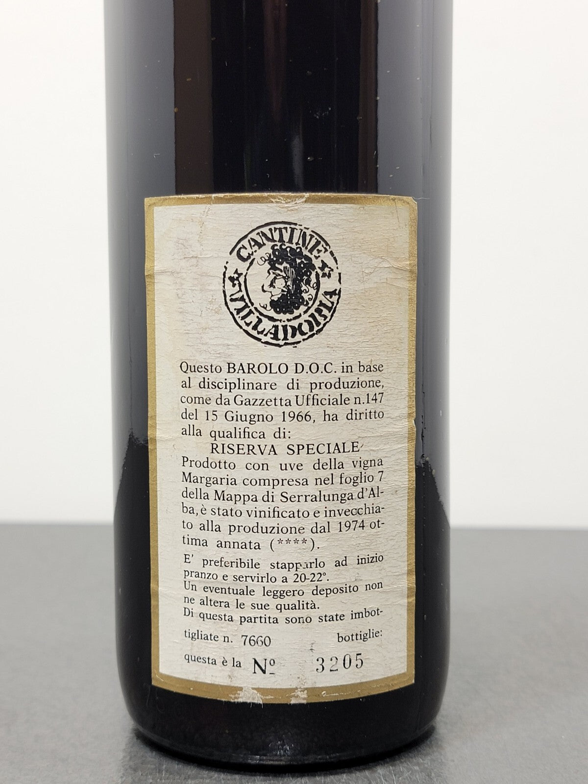 Barolo Villadoria 1974 Riserva Speciale Serralunga D'alba CE DI VI 75 cl 13%