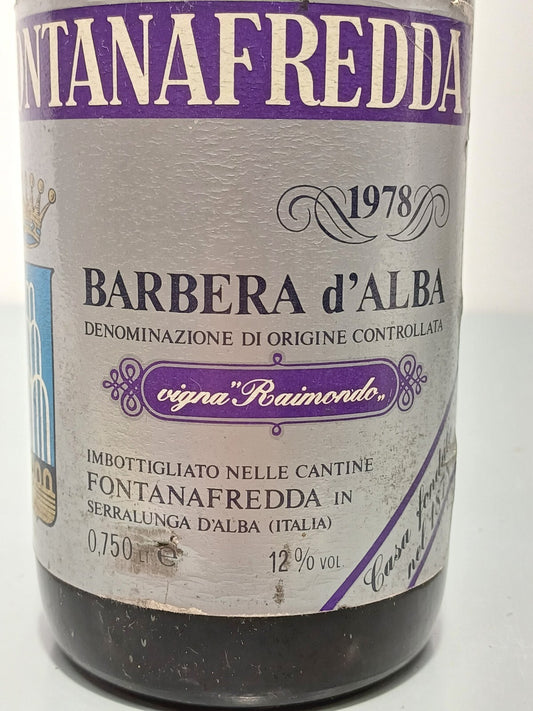 Barbera Fontanafredda 1978 Vigna Raimondo bott. 75 cl