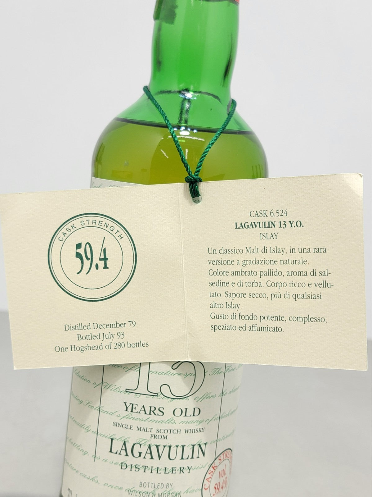 Whisky Lagavulin 13 years Wilson&Morgan 1979 Imb.1993 Cask Strength 70 cl 59,4%