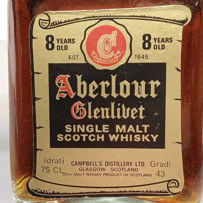 Aberlour Glenlivet 8 Years Old Single Malt Scotch Whisky 1970s bott. 75 cl 43%