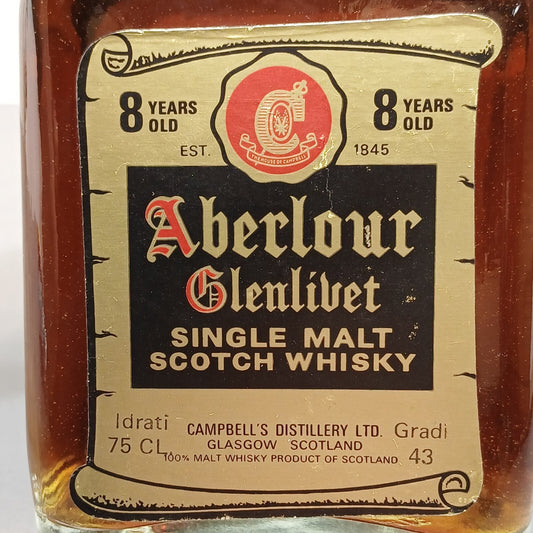 Aberlour Glenlivet 8 Years Old Single Malt Scotch Whisky 1970s bott. 75 cl 43%