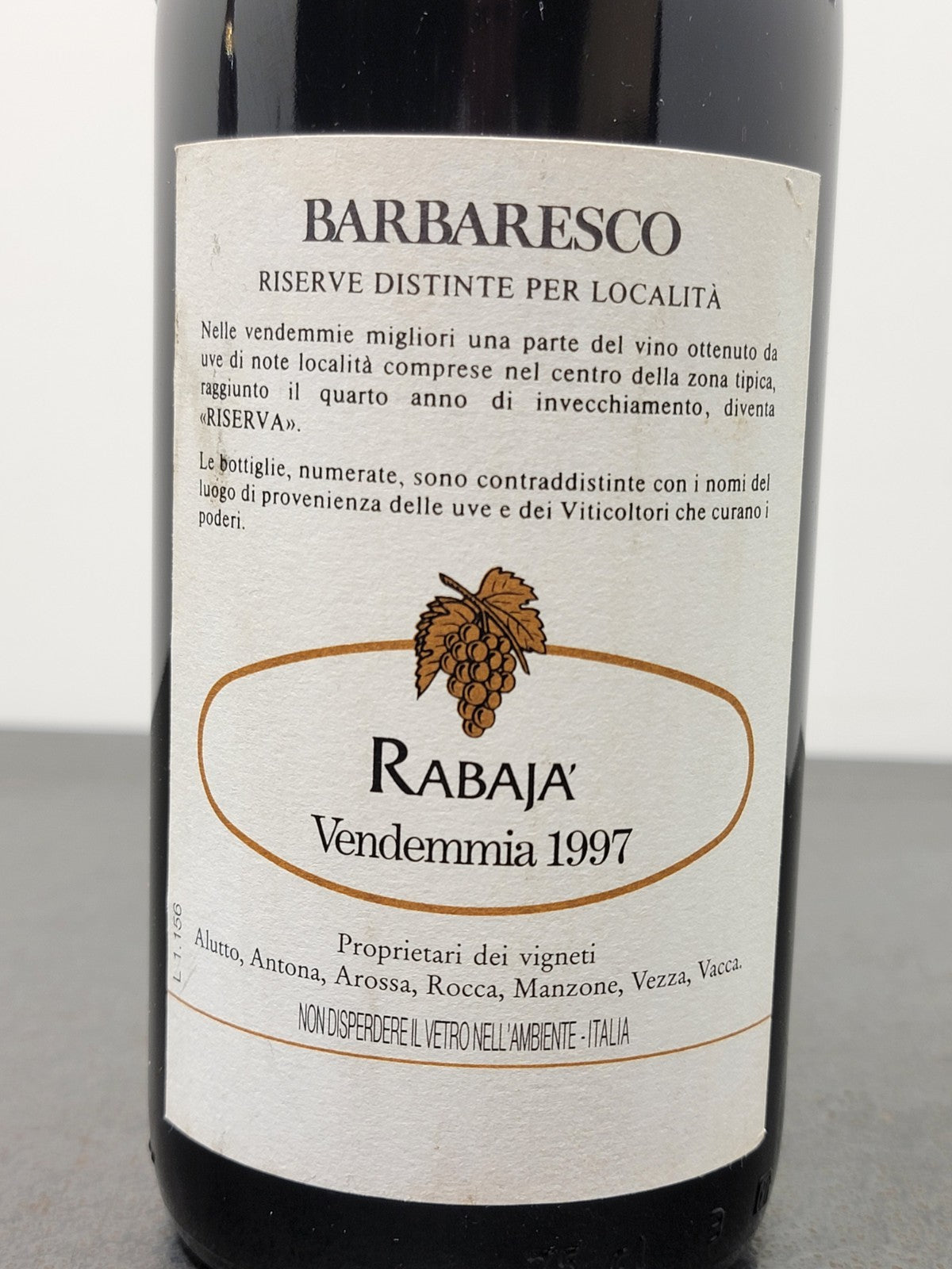 Barbaresco Rabaja Riserva 1997 Produttori Del Barbaresco bott.75 cl 13.5%