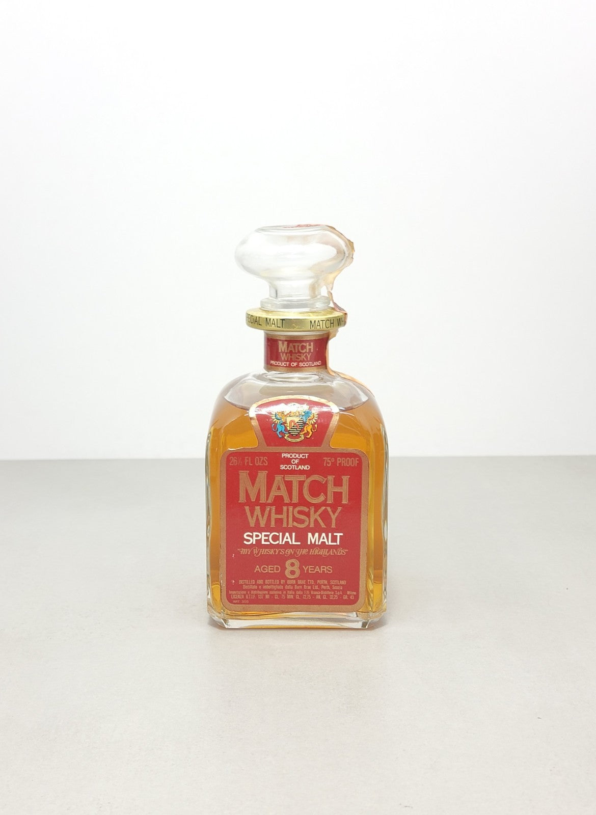 Whisky Match 8 years 1970s Special Malt 75 Proof bott.75 cl 43%