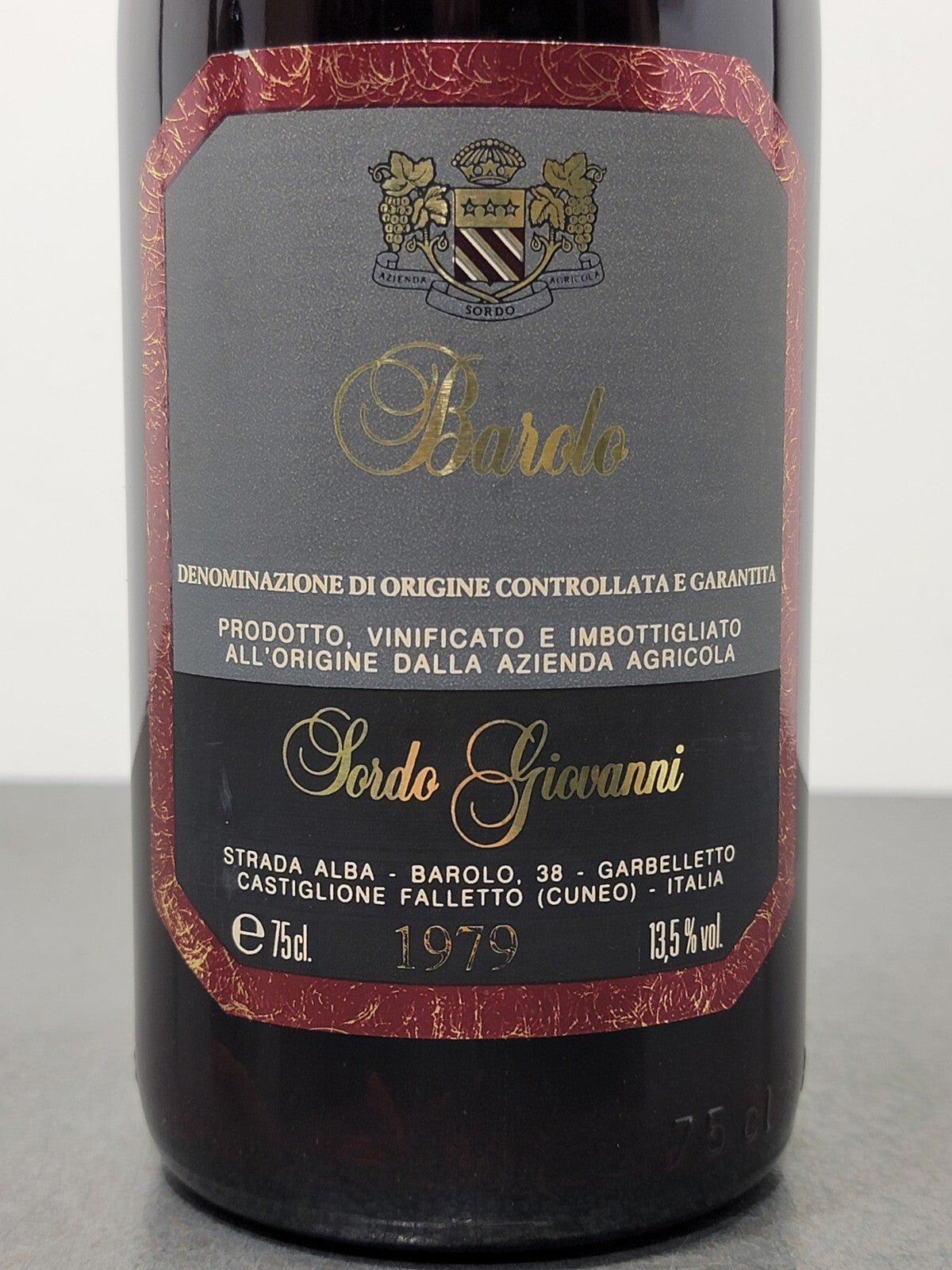Barolo Sordo Giovanni 1979 Castiglione Falletto bott. 75 cl 13.5%