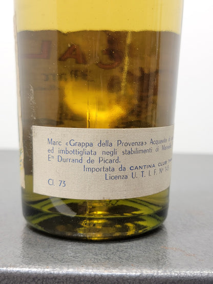 Grappa Calanco Mark De Provence 1960s Durrand de Picard bott. 73 cl 43%