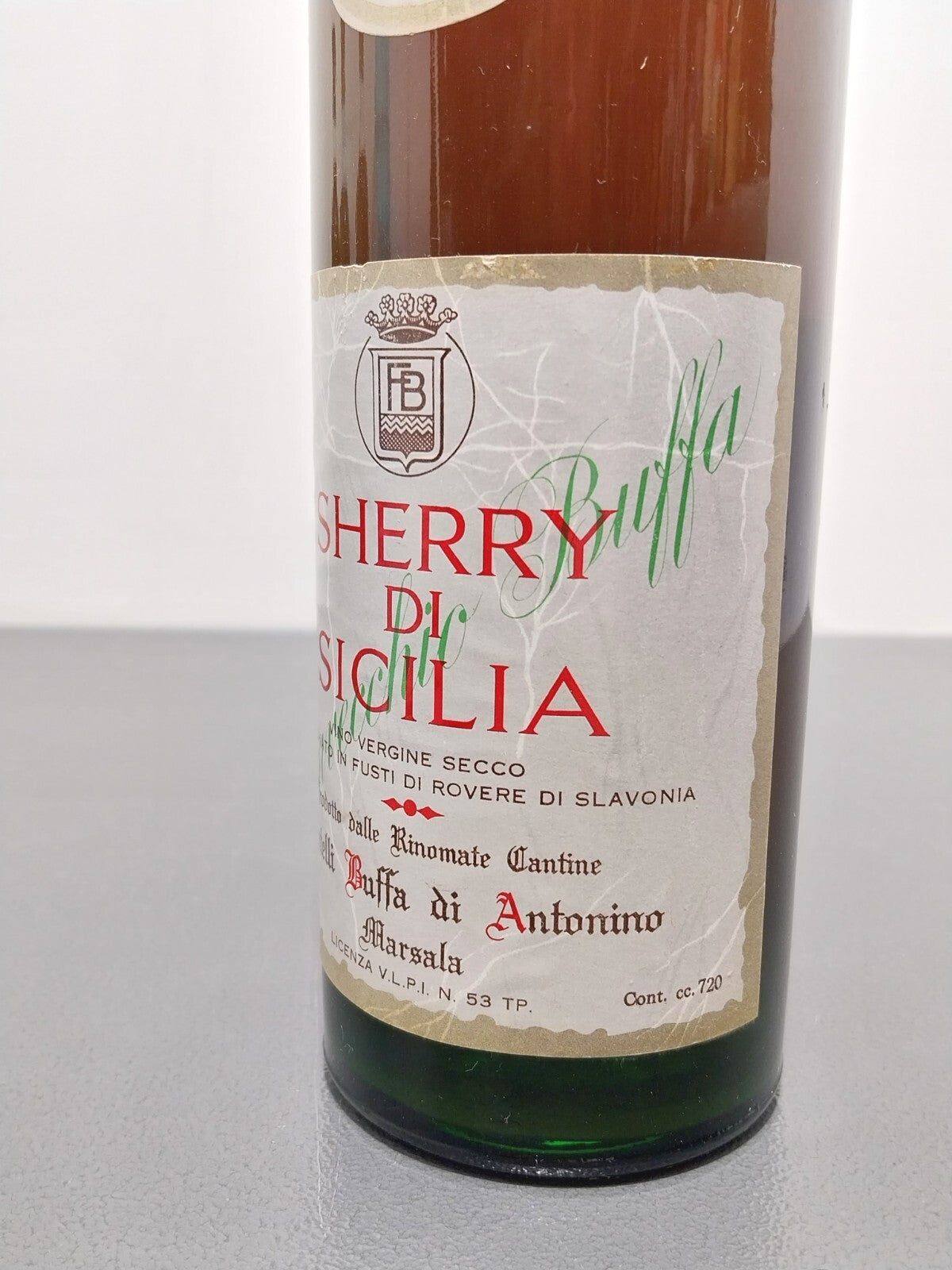 Sherry Di Sicilia Gran Reser 1937 Fratelli Buffa Di Antonio Marsala bott.0.72 cl