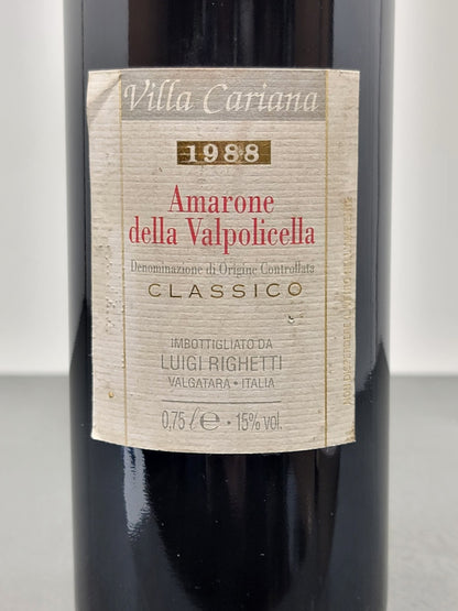 Amarone Villa Cariana 1988 Valpolicella Classico bott. 75 cl 15%