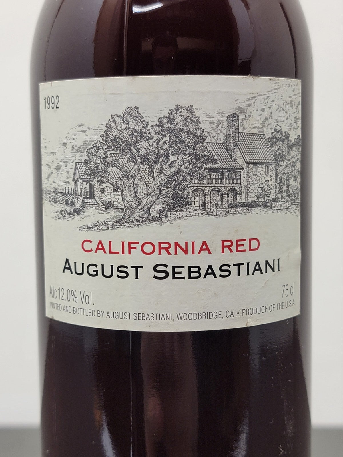 California Red Wine August Sebastiani 1992 bott. 75 cl. 12%