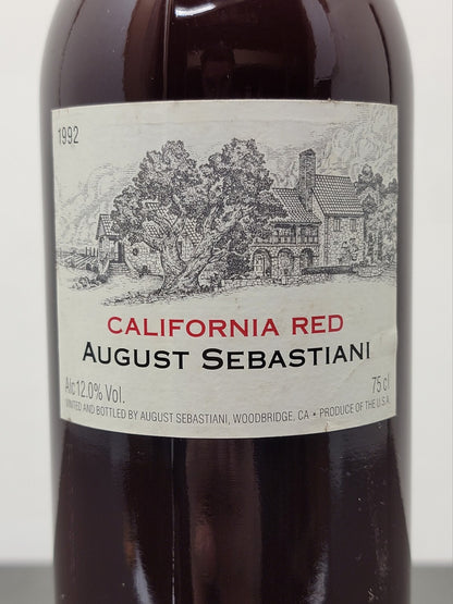California Red Wine August Sebastiani 1992 bott. 75 cl. 12%