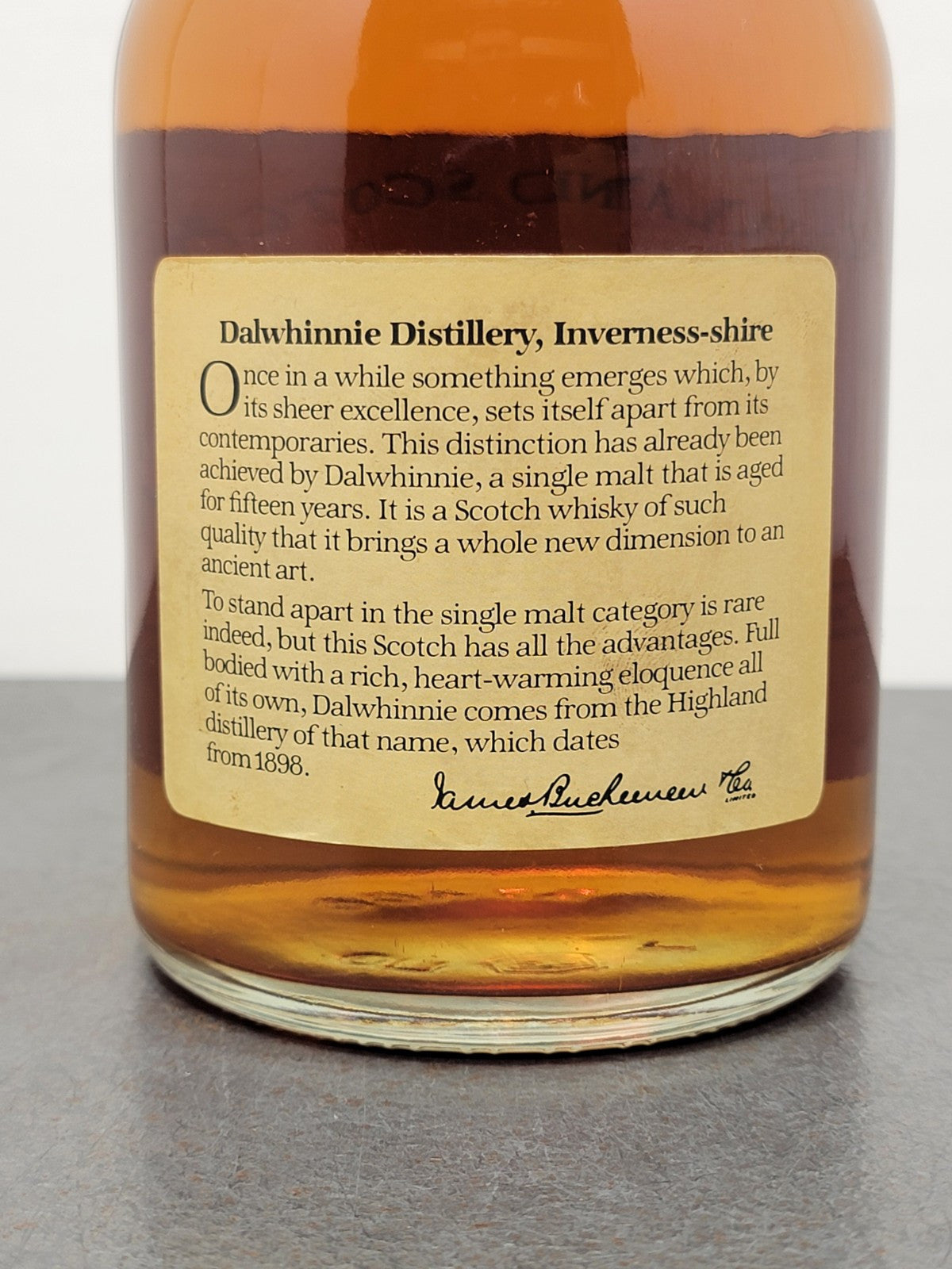 Whisky Dalwhinnie 15 Y James Buchanan 1970s Pure Highland Single Malt 75 cl 40%