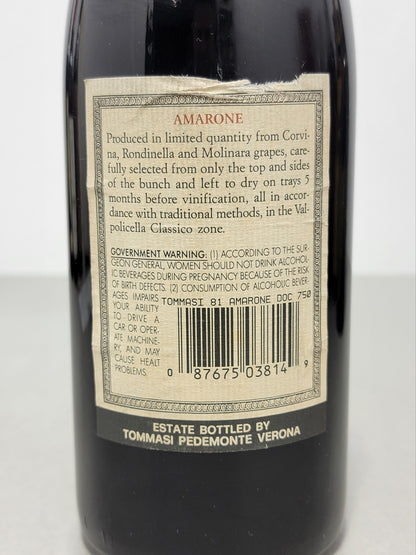 Amarone Tommasi 1981 Valpolicella Classico bott. 75 cl 15%