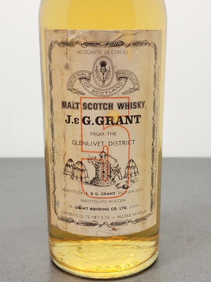 J & G Grant 5 years Bonding 1970s Glenlivet Malt Scotch Whisky bott. 75 cl 40%
