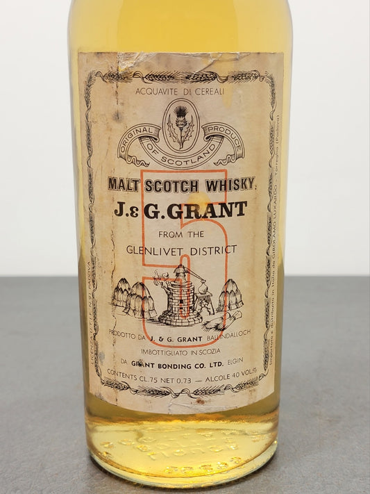J & G Grant 5 years Bonding 1970s Glenlivet Malt Scotch Whisky bott. 75 cl 40%