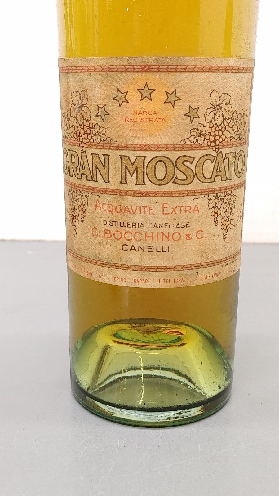 Grappa 193344 Gran Moscato Canelli Acquavite Extra Bocchino botte. 100cl