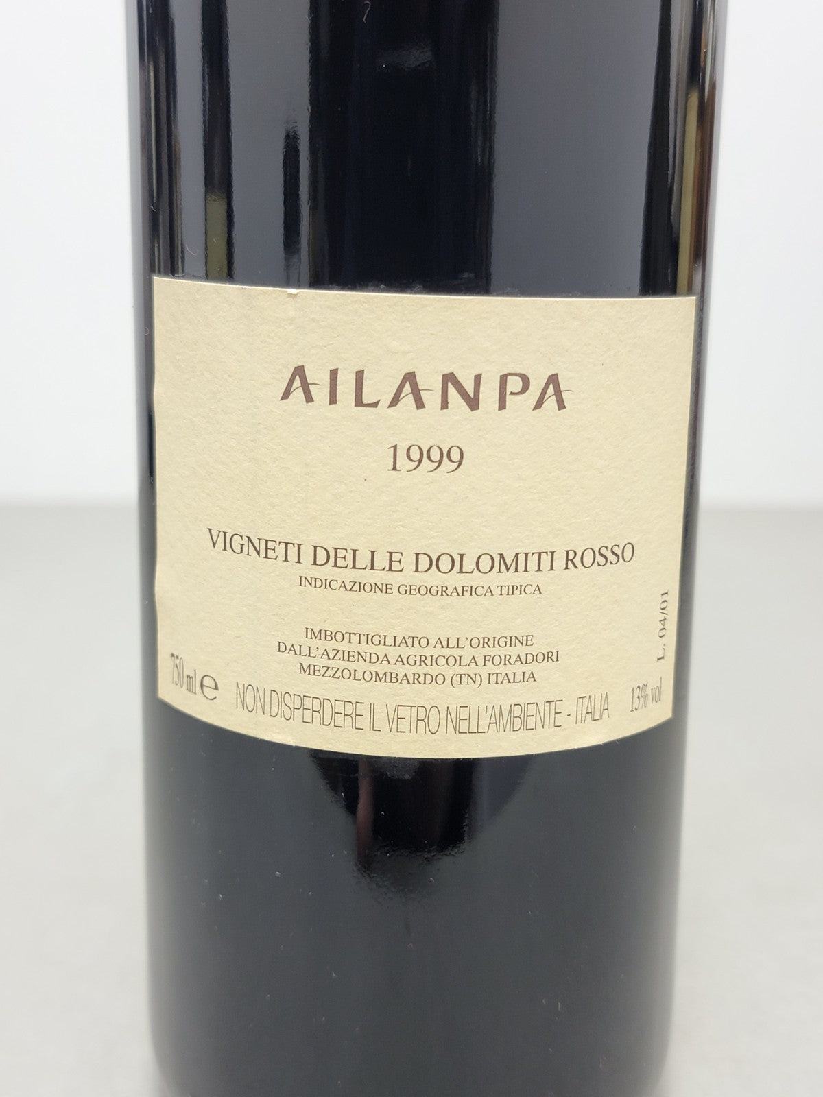 Ailanpa Foradori 1999 Mezzolombardo Vigneti Delle Dolomiti Rosso bott. 75 cl 13%