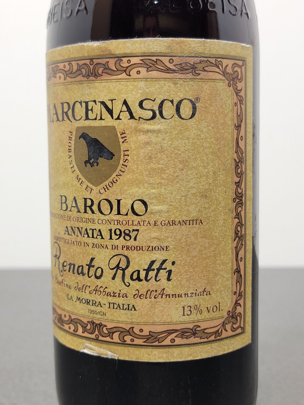 Barolo Renato Ratti 1987 Rocche Marcenasco Abbazia dell'Annunziata bott. 75 cl