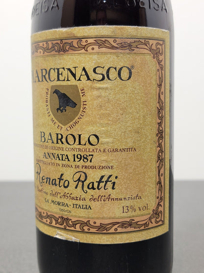 Barolo Renato Ratti 1987 Rocche Marcenasco Abbazia dell'Annunziata bott. 75 cl