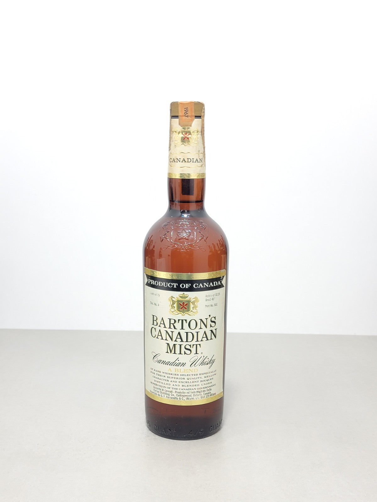 Whisky Barton's Canadian Mist 1967 bott.75 cl 43%