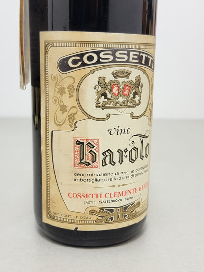 Barolo Cossetti 1966 Clemente & Figli bott.72 cl 13.5%