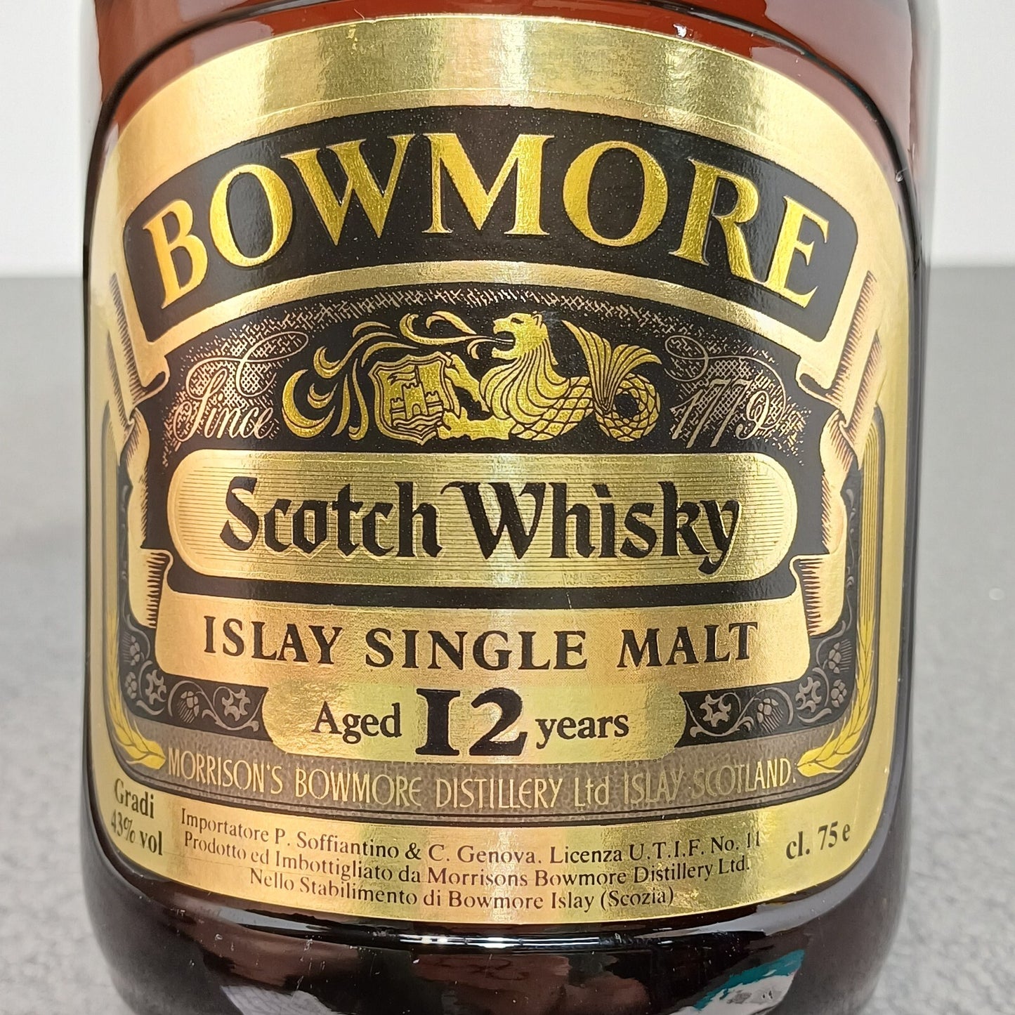 Bowmore 12 years Old Islay Pure Malt Scotch Whisky anni 80 bott. 75 cl 43%