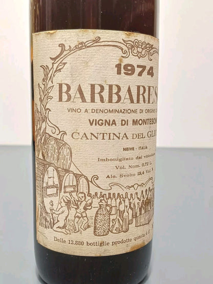 Barbaresco Cantina Del Glicine 1974 Vigna Montesomo bott..72 cl 13.4%