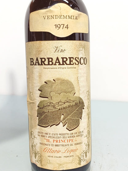 Barbaresco IL Principe Ottavio Lequio 1974 Nieve bott. 72 cl 13,5%