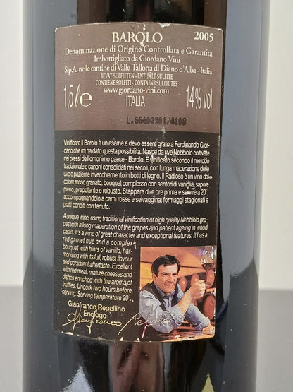 Barolo Giordano 2005 Magnum bott.1.5 Lt 14%