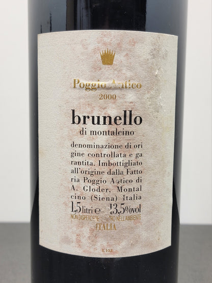 Brunello Di Montalcino Poggio Antico Magnum 2000 A. Gloder bott. 1.5 litri 13.5% (Etichetta Buona)
