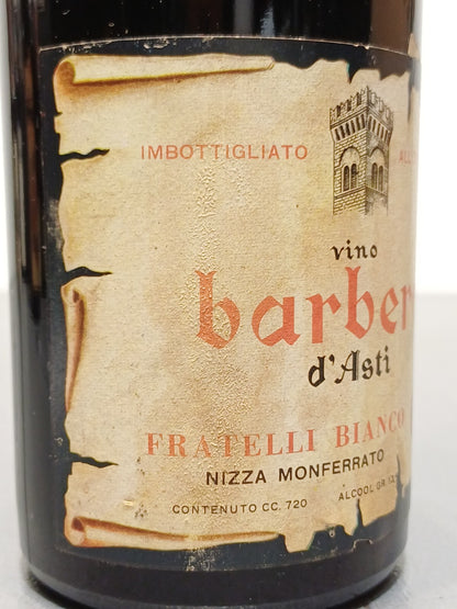 Barbera d'Asti 1964 Fratelli Bianco Nizza Monferrato bott.72 cl