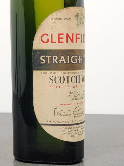 Whisky Glenfiddich 8 years 1960s Straight Malt Scotch 86 Proof bott.75 cl 43%