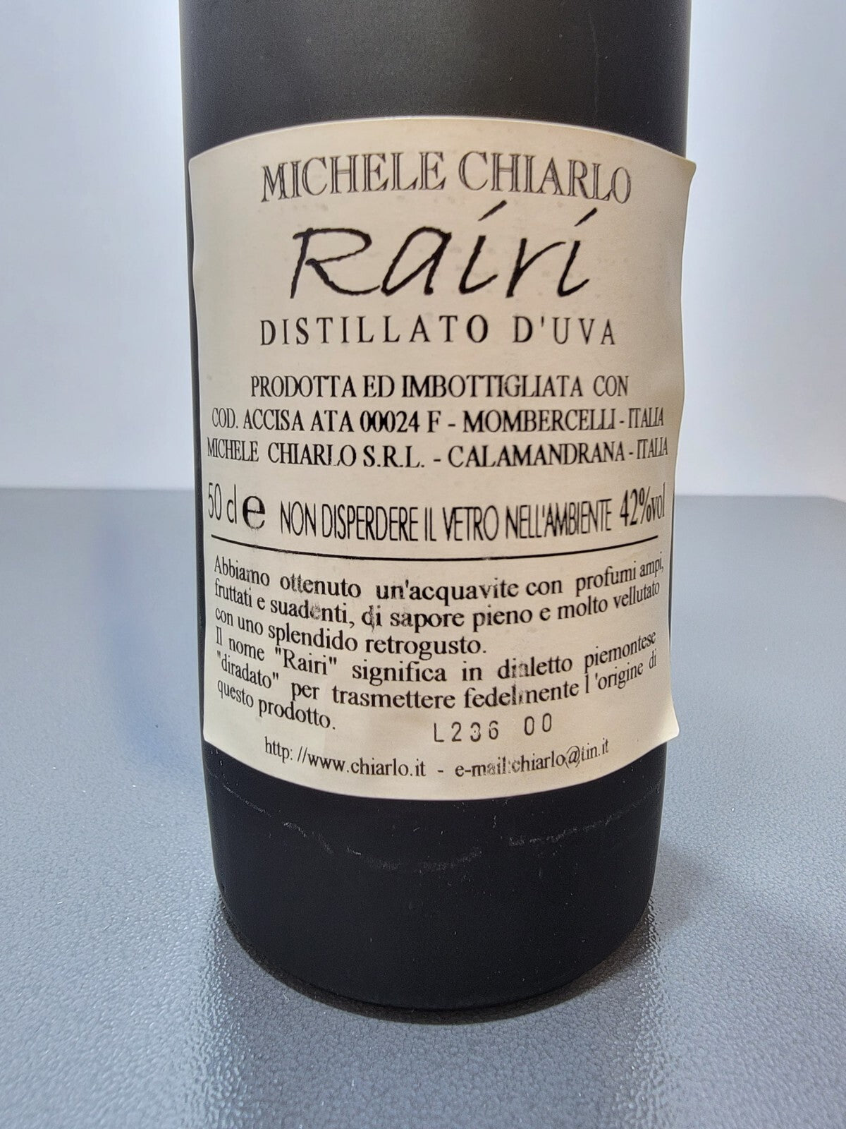 Grappa Rairi Michele Chiarlo Anni 9000 bott. 50 cl