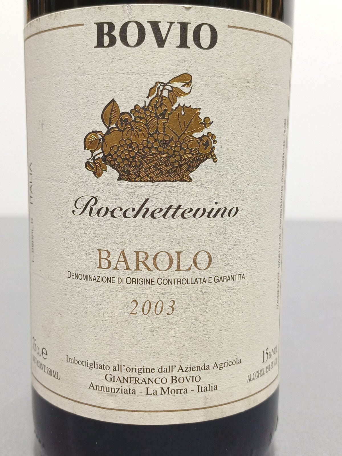 Barolo 2003 Bovio Rocchettevino bott.75 cl