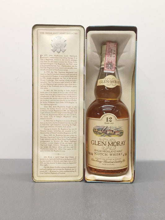 Whisky Glen Moray 12 years 1980s Single Highland Malt Scotch Glenlivet 75 cl 43%
