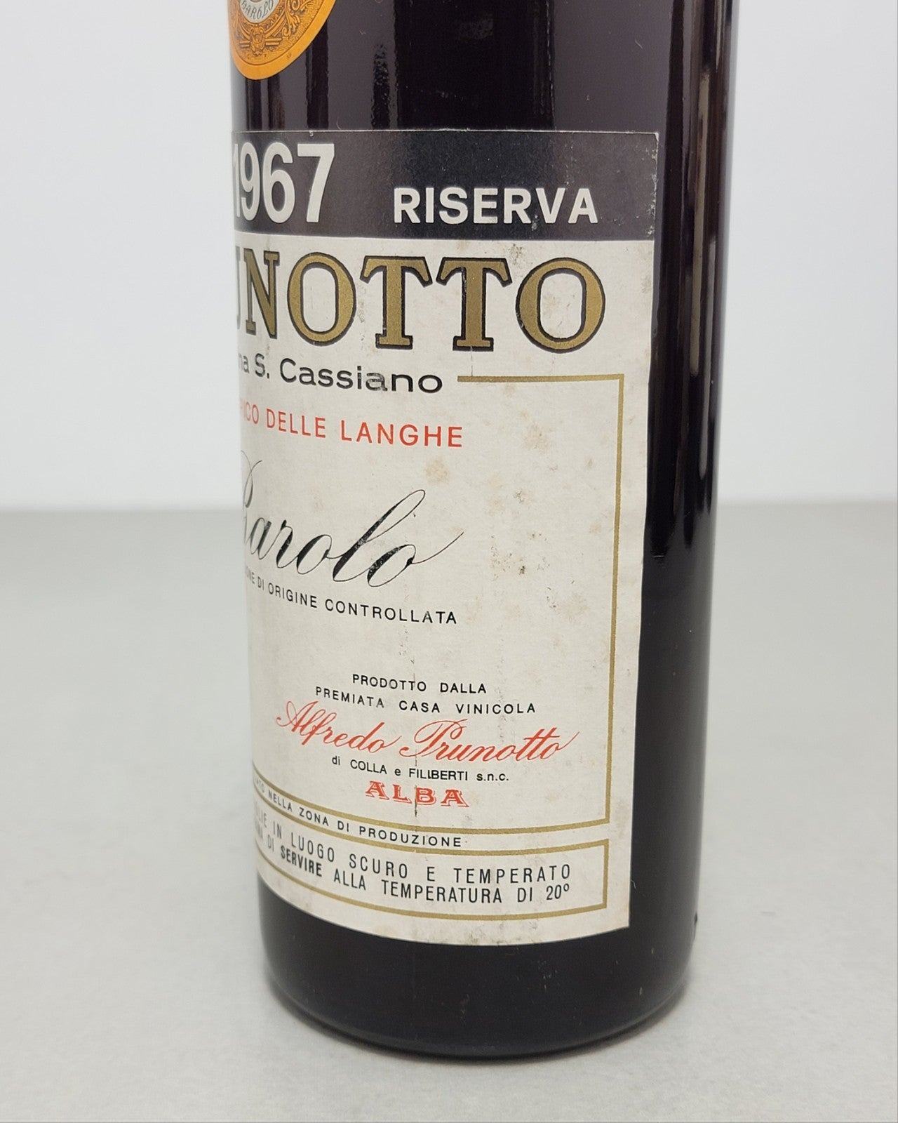 Barolo Prunotto Riserva 1967 Cantina S. Cassiano bott.72 cl 13,5%