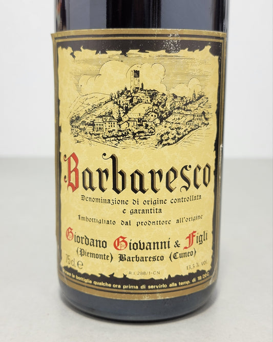 Barolo Giovanni Giordano 1980 Cuneo bott. 75 cl 13,5%