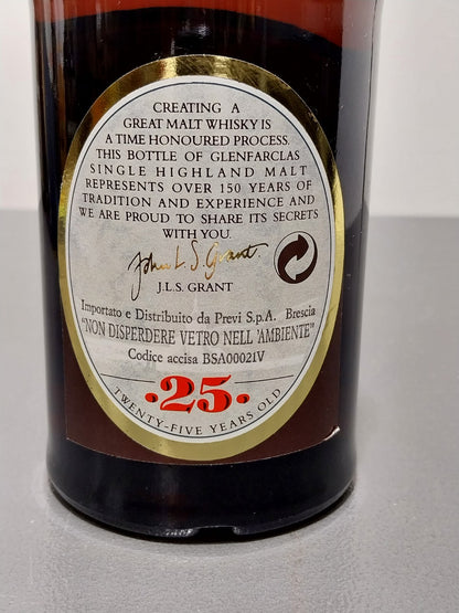 Whisky Glenfarclas 25 Years Old Single Highland Malt anni 90 bott.75 cl