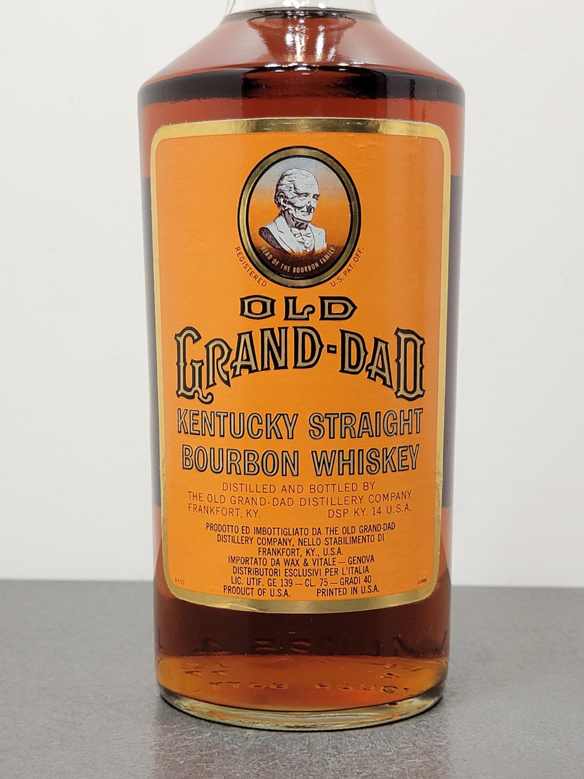 Whisky Old Grand Dad Kentucky Straight Bourbon 1970s bott.75 cl 40%