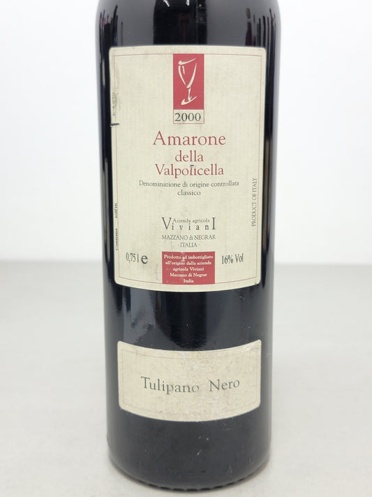 Amarone Viviani Tulipano Nero 2000 Valpolicella Classico Negrar bott. 75 cl 16%