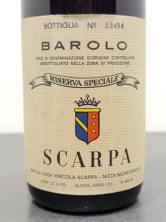 Barolo Scarpa Riserva Speciale 1970 Nizza Monferrato bott. 72 cl 13.5%