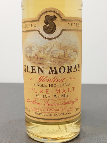 Whisky Glen Moray 5 years 1980s Pure Single Highland Malt Scotch bott.70 cl 40%