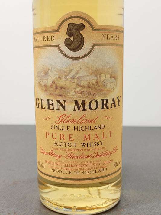Whisky Glen Moray 5 years 1980s Pure Single Highland Malt Scotch bott.70 cl 40%