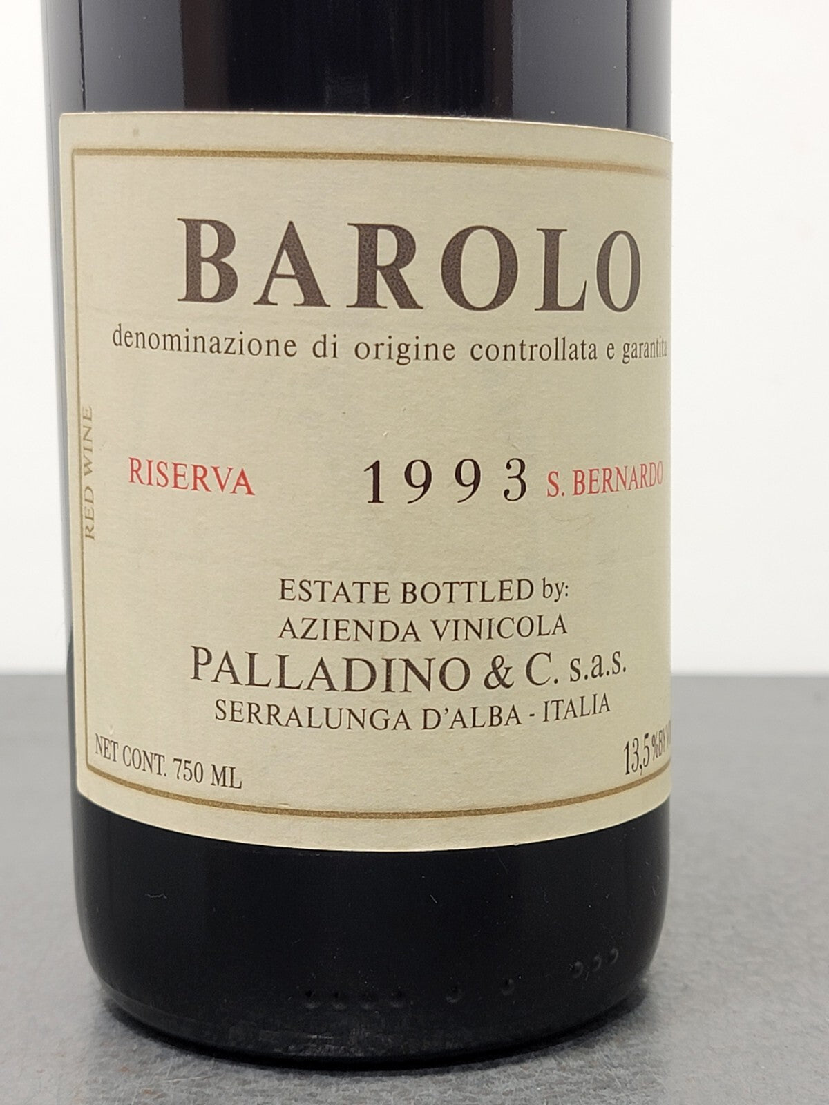 Barolo Palladino 1993 Riserva San Bernardo-Serralunga D'alba bott.75 cl 13.5%