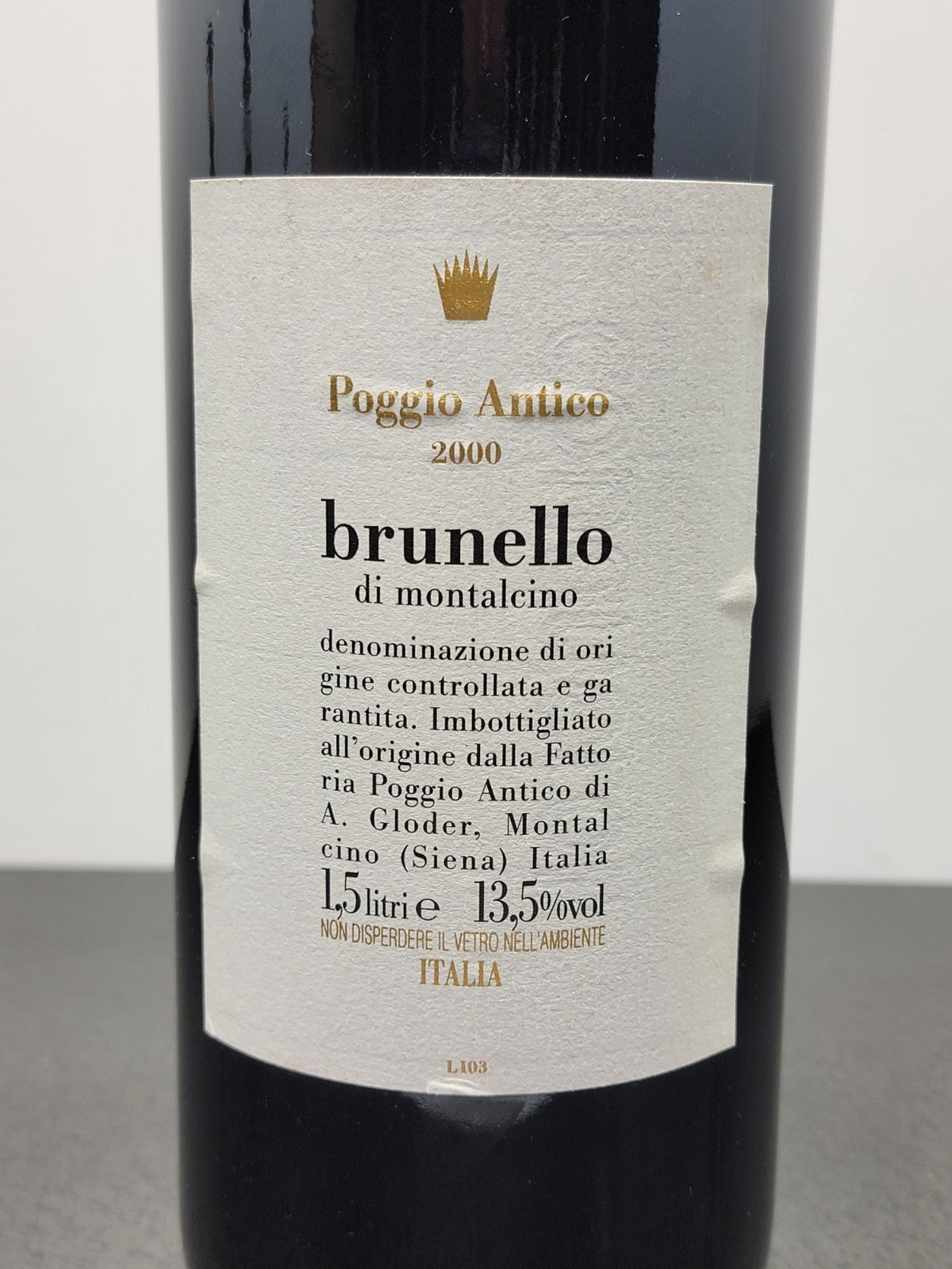 Brunello Di Montalcino Poggio Antico Magnum 2000 A. Gloder bott. 1.5 litri 13.5% (Etichetta Ottima)